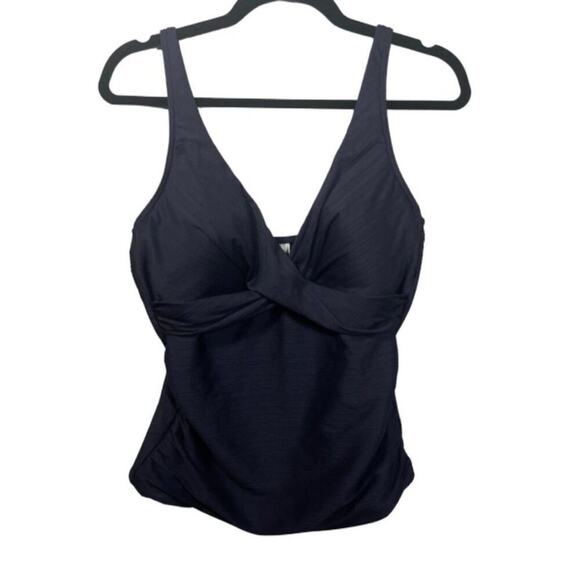 SEA LEVEL Cross Front Tankini Top, Navy, Size 12, NWOT - Picture 1 of 6